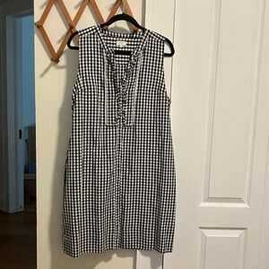 Crown & Ivy Navy and White Checkered Midi Dress